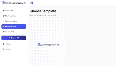 Choose Your Resume Template feature